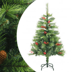 Artificial Hinged Christmas Tree Green PVC, Metal Decor...