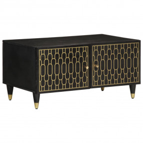 Coffee Table Black Solid mango wood Low Coffee Table