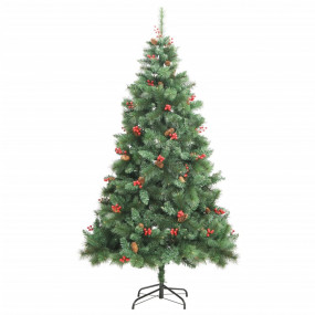 Artificial Hinged Christmas Tree Green PVC and Metal Me...