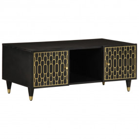 Coffee Table Black Solid Mango Wood Medium Coffee Table