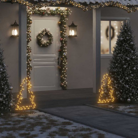 Christmas Light Decoration Warm White, Black Iron Mediu...