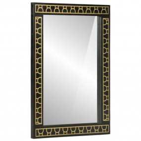 Bathroom Mirror Black Solid mango wood, Glass Medium