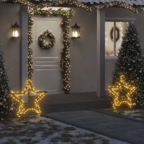 Christmas Light Decoration Black and Warm White Iron, P...