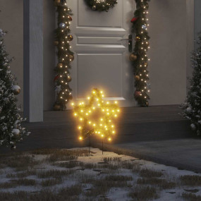 Christmas Light Decoration Set of 3 Warm White Iron, PV...