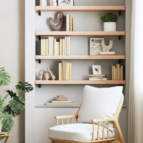 Wall Shelf Natural Beech Solid Beech Wood 39.4 in Durab...