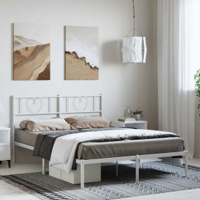 Bed Frame White Steel King Size Bed Frame Rectangular