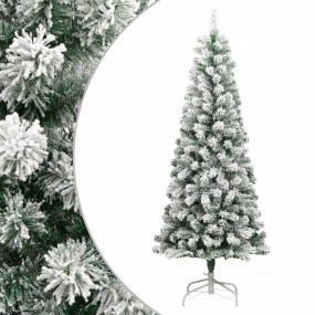 Artificial Hinged Christmas Tree Green and white PVC an...