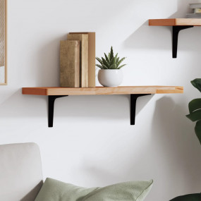 Wall Shelf Beech Solid beech wood 23.6x7.9x1.0 in Wall ...