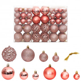 Christmas Bauble Set of 100 Pink and Rose Polystyrene (...