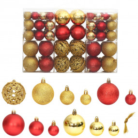 Christmas Bauble Set of 100 Gold and Wine Red Polystyre...