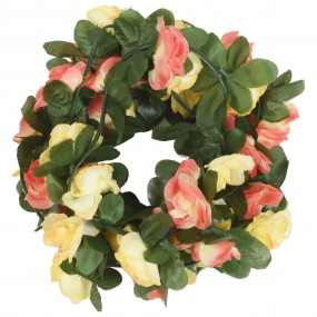Christmas Flower Garland Spring Sunset Red Artificial S...