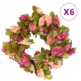 Christmas Flower Garland Rose red, Green Artificial sil...