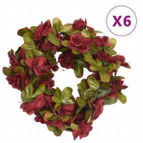 Christmas Flower Garland Wine Red Artificial Silk, PE 9...