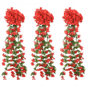 Christmas Flower Garland Red PE (Polyethylene), artific...