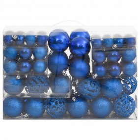 Christmas Bauble Set Set of 111 Blue Polystyrene Small