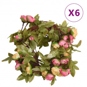 Christmas Flower Garland Pink Artificial silk, PE (Poly...