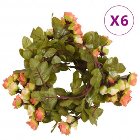 Christmas Flower Garland Sunset Red Artificial Silk, PE...
