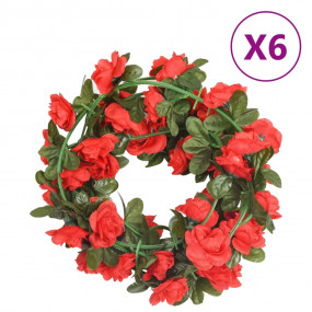 Christmas Flower Garland Red Artificial silk and PE Ext...