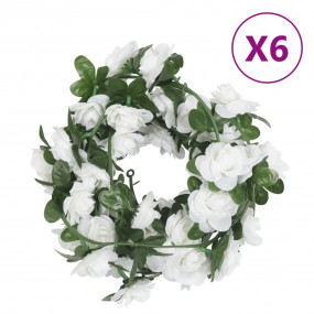 Christmas Flower Garland White Artificial silk 94.5 in ...