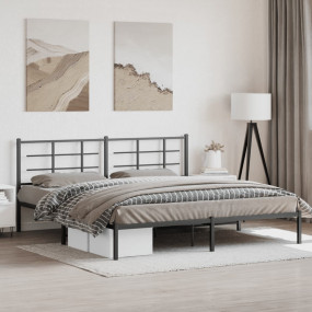 Bed Frame Black Powder-coated steel Double Bed Frame