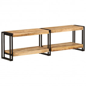 TV Cabinet Natural wood, Black metal Solid mango wood, ...
