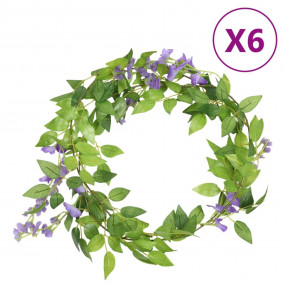 Christmas Flower Garland Purple PE Extra Long Decorativ...