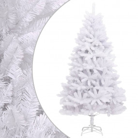 Artificial Hinged Christmas Tree White PVC, Metal Large