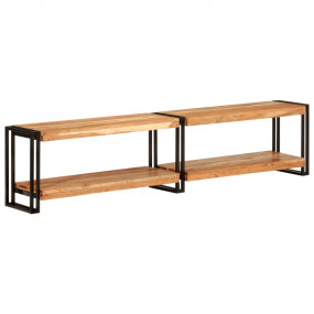 Tv Cabinet Natural Acacia Wood Solid Acacia Wood, Metal...