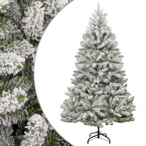Artificial Hinged Christmas Tree Green and white PVC an...