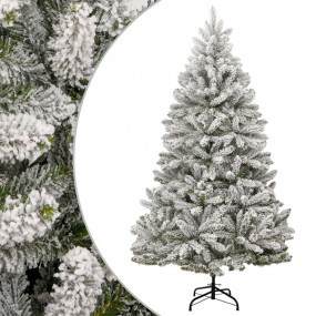 Artificial Hinged Christmas Tree Green and white PVC an...