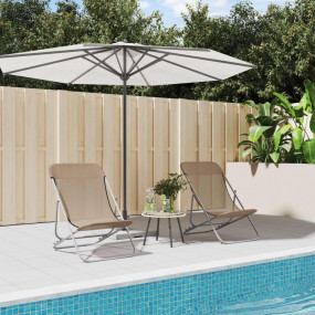 Beach Chair Taupe Powder-coated steel, Textilene Standa...