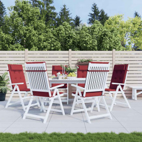 Highback Chair Cushion Set of 6 Wine Red