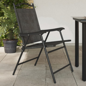 Garden Chair Set of 2 Melange Grey Textilene fabric, St...