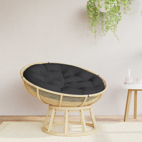 Round Cushion Black Oxford fabric 39.4"x4.3" Outdoor Cu...