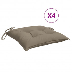 Chair Cushion Set of 4 Taupe Oxford fabric (100% polyes...