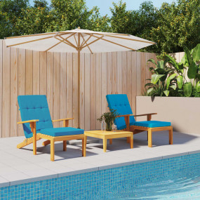 Deck Chair Cushion Set of 2 Light Blue
