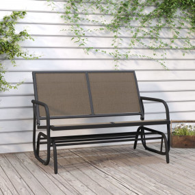 Garden Glider Bench Brown Textilene fabric and Steel Me...