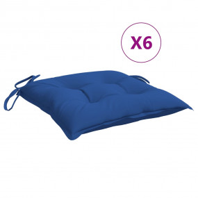 Chair Cushion Set of 6 Blue Oxford fabric (100% polyest...