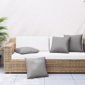 Sofa Cushion Set of 4 Grey 100% polyester 16x16 in