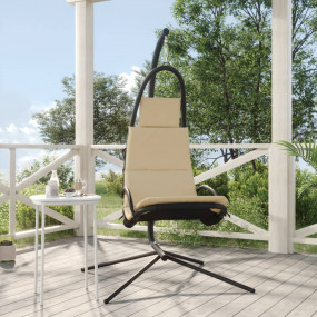 Garden Swing Chair Cream, Black Oxford, Powder-Coated S...