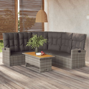 Corner Sofa Grey Poly Rattan Large Corner Sofa Modern