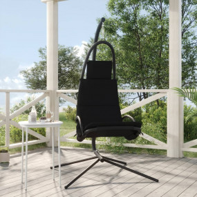 Garden Swing Chair Black Oxford Fabric One Size Ergonom...