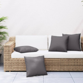 Sofa Cushion Set of 4 Anthracite 100% polyester 19.7 x ...
