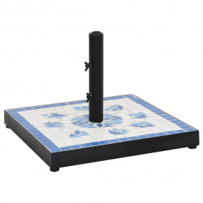 Parasol Base Blue and White Powder-coated iron, ceramic...