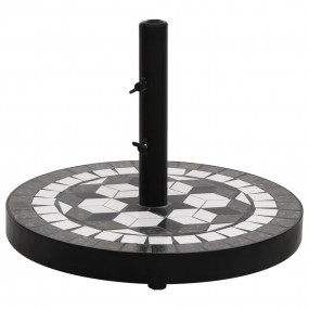 Parasol Base Black and White Powder-coated iron, cerami...