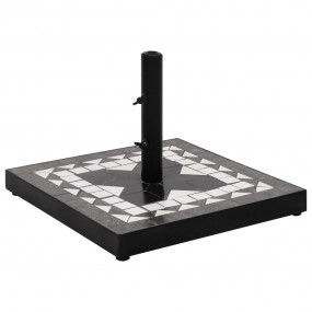 Parasol Base Black and White Powder-coated iron, cerami...