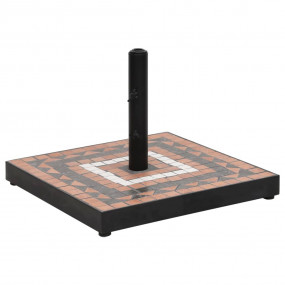 Parasol Base Terracotta and White Powder-coated Iron, C...