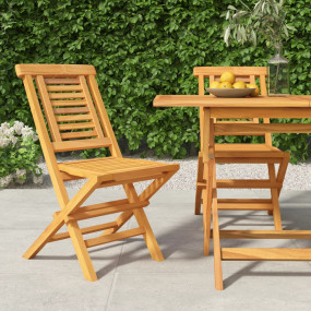 Folding Garden Chair Set of 2 Teak Solid teak wood Stan...