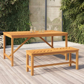 Garden Bench Natural wood Solid Acacia wood 43.3 in lon...