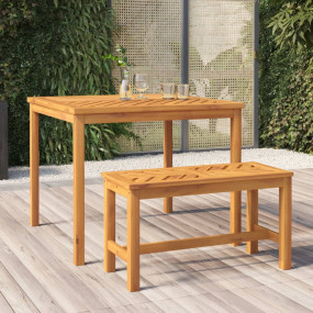 Garden Dining Table Wood Brown Solid Acacia Wood 35.4x3...